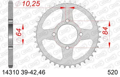 Produktbild von AFAM Kettenrad 14310-40 Hinten für SUZUKI MOTORCYCLES VANVAN Stahl
