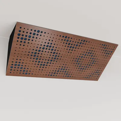 Zdjęcie produktu dla Zestaw 2 sztuk – wąska akustyczna pułapka basowa narożna z aksamitem | 23 x 50 x 10 cm | Odbicie – izolacja akustyczna | [REBAT (Horizont) – orzech | niebieski]