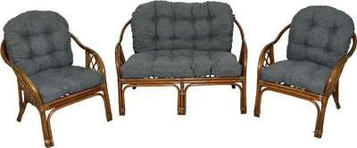 Produktbild von AMPO Polster Kissen für Rattan Bahama Set Rattansessel Gartenbankauflage Rattan