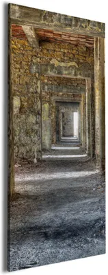 Produktbild von Wallario Premium Leinwandbild Weg durch eine verlassene Ruine in Größe 60 x 150 cm