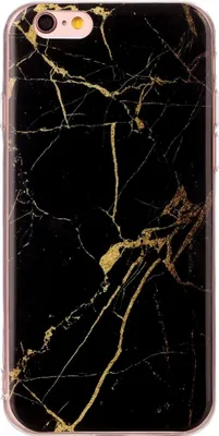 Produktbild von Mobigear Marble iPhone 6s Hülle Flexibles TPU Backcover - Schwarz