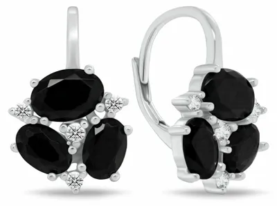 Immagine prodotto di Elegani orecchini in argento con zirconi neri EA1182WBC