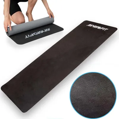 Image de Tapis de yoga et de fitness en TPE antidérapant, noir et gris, ENERO FIT