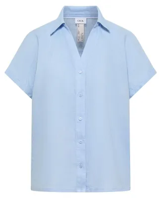 Produktbild von LINEN_Solid Dropped Shoulder B 17310 fresh water blue Größe S