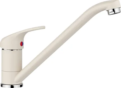A kitchen faucet on a white background.