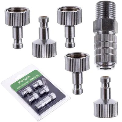 Produktbild von Schnellkupplungen Für Airbrush-Schlauch 6 Stück Gewinde 1/8 Pneumatikkupplungen