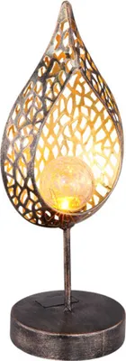 Produktbild von GLOBO 33528 Solarleuchte Metall goldfarben patiniert, LED