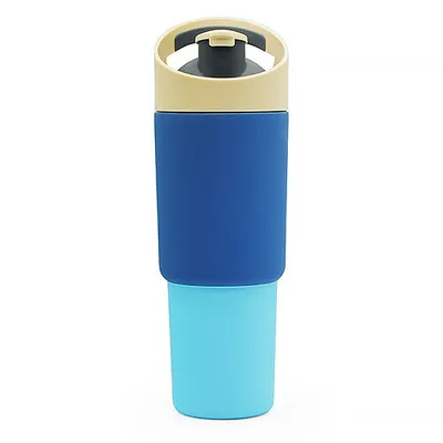 Produktbild von Asobu - Cosmic Bottle - Heiß/Kalt, 960ml, Puramic - Edelstahl  Trinkbecher mit Strohhalm - Pastel Blue