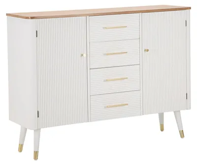 Produktbild von FURNLUX Anrichte Matera Weiss 117cm / Hauptfarbe: Weiß / Abmessungen: 117 x 90 x 37 cm