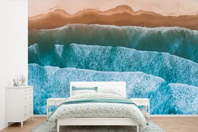 Produktbild von MuchoWow® Fototapete für Wohnzimmer oder Schlafzimmer Wandtapete Vinyl Motivtapete Meer - Golf - Muster - 420x280 cm - Zimmer für Kinder