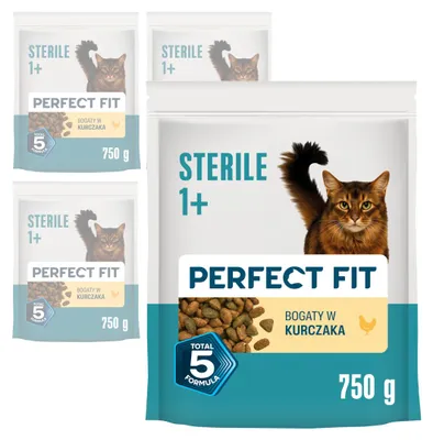 Zdjęcie produktu dla Perfect Fit Sterile 1+ 5x750g Sucha Karma Dla Kotów Sterylizowanych z Kurczakiem