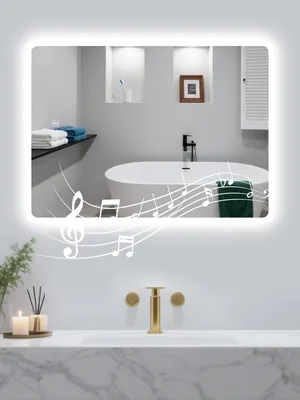 LED-Badspiegel 60x80 cm, Bluetooth, Anti-Beschlag, dimmbar, IP44