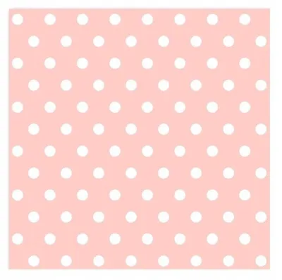 Zdjęcie produktu dla Serwetki RÓŻOWE papierowe w BIAŁE Kropki 33x33cm