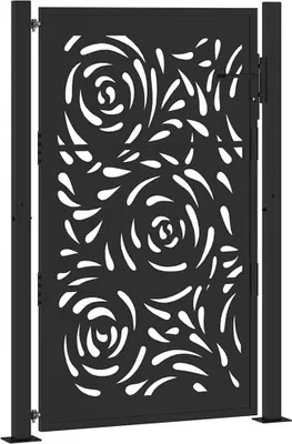 Obrázok produktu pre Záhradná brána čierna 100x150 cm oceľový dizajn plameňa