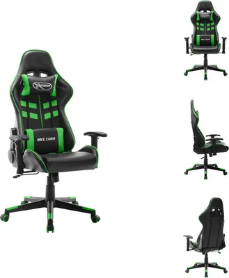Produktbild von vidaXL Gaming-Stuhl Schwarz und Grün Kunstleder -  Gaming-Sessel