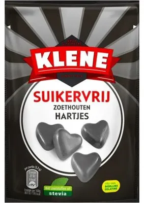 Productafbeelding van Klene Zoethouten hartjes suikervrij (110 gr)