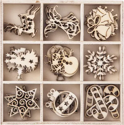 Productafbeelding van Holtvormen, kerstmix, 45 stuks.