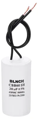 CBB60 Kondensator 20 µF, 450 V, 50/60 Hz, weiß