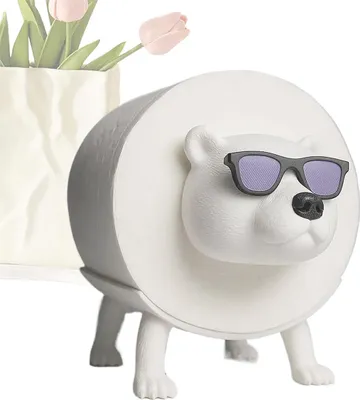 Produktbild von Toilettenpapierhalter in Form eines Eisbären, freistehender Toilettenpapierhalter, geeignet zur Dekoration von Badezimmer und Schlafzimmer.
