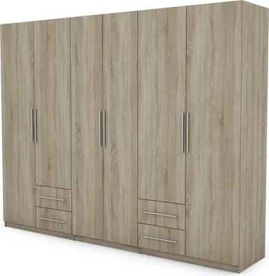 Zdjęcie produktu dla Meblast | Szafa 280x220 cm - Dąb Sonoma jasny - Szafa z półkami, szufladami i drążkiem na ubrania | Jasny wygląd
