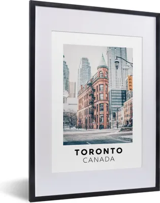 Produktbild von MuchoWow® Gerahmtes Poster Kanada - Straße - Winter 30x40 cm - Poster mit Schwarzem Bilderrahmen Wandposter Rahmen Foto Bilder - Wandposter Schlafzimmer