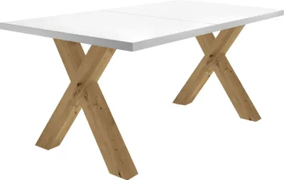 Produktbild von Esstisch ausziehbar Eike 1 160 x 90 x 75 Esszimmertisch Asteiche/Weiß Matt Lack 13397-160