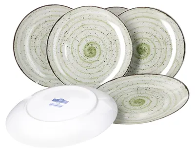 Zdjęcie produktu dla Van Well Riva 6-częściowy zestaw talerzy obiadowych 6-osobowy płaski porcelanowy talerz obiadowy można myć w zmywarce