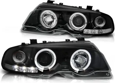 Produktbild von LED Angel Eyes Scheinwerfer passend für BMW E46 Coupe 99-03 schwarz Set