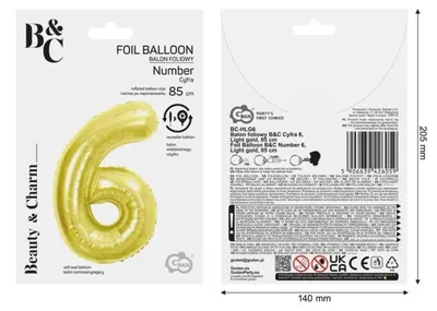 Image de Ballon en aluminium B&C, couleur or clair, 85 cm - Godan