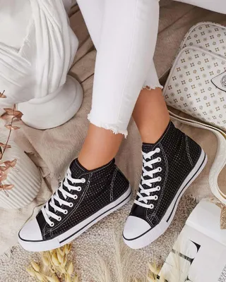 Produktbild von Damen Stoff-Sneakers durchbrochene Schwarz, leichte Freizeitschuhe, Größe 37