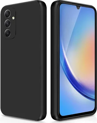 Produktbild von Silikon Hülle für Samsung Galaxy A34 Flüssigsilikon Dünn Gel Gummi Matt Kratzfeste Schutzhülle Schwarz