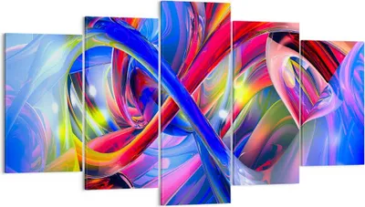 Produktbild von Bild auf Leinwand - Leinwandbild - Abstrakt grafik grafiken farben - 160x85cm - Wand Bild - Wanddeko - Leinwanddruck - Bilder - Kunstdruck - Leinwand bilder - Wandkunst - EA160x85-2294