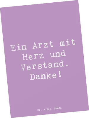 Produktbild von Mr. & Mrs. Panda Postkarte Spruch Arzt mit Herz - Lavendeltraum - Geschenk, Fotokarte, Liebe, Grußkarte, Aufmerksamkeit, handgefertigt, Postkarten, medizinische Berufe
