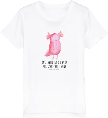 Produktbild von Mr. & Mrs. Panda Kleinkinder T-Shirt Axolotl Glücklich 3-4 Jahre (98/104) - Weiß - Geschenk, Kindershirt, Lurche, Teenager, gut Gelaunt, Lebensfroh, Lurch, Motivation
