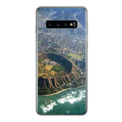 Produktbild von MuchoWow® Handyhülle Schutzhülle Hülle für Samsung Galaxy S10 Ein Luftbild von Honolulu und einem erloschenen Krater auf Hawaii Silikon Softcase Handy Hülle - Handytasche