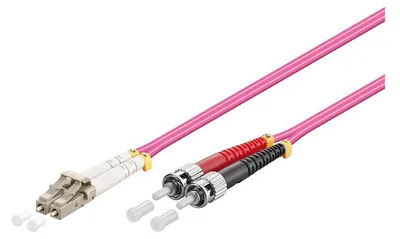 Immagine prodotto di Patchkabel LWL Duplex OM4 (Multimode, 50/125) LC/ST, LSZH, austauschbare Polarität, 0,5m, Good Connections®