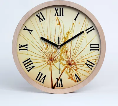 Produktbild von Holzuhr 25fi cm wanduhr - schwarze Spitzen - Löwenzahn Samen
