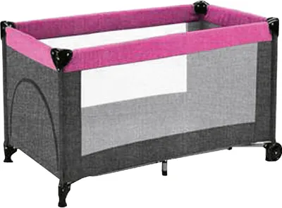 Produktbild von BABYPLUS Reisebett LuccaPlus mit Räder 125x65x77cm pink +dunkelgrau