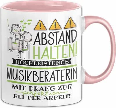 Produktbild von Musikberaterin Tasse Geschenk Lustig Abstand Halten Hochleistungs-Musikberaterin Mit Drang Zur Perfektion Bei Der Arbeit (Rosa)