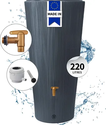 Image de Kit Réservoir LINUS 2en1 220L - Gris graphite -  Collecteur Eco Gris
