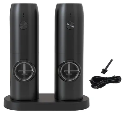 2er-Set elektrische Salz- und Pfeffermühlen, Keramik, USB-C, einstellbar