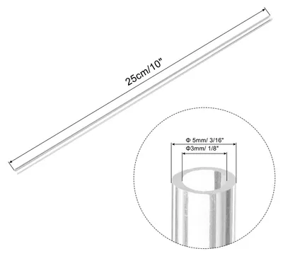 Produktbild von Acrylrohr Klarer Starres Rundes Kunststoffrohr 3mm (1/8 Zoll) ID 5mm OD 10" fš¹r Lampen und Laternen, Wasserkš¹hlsystem