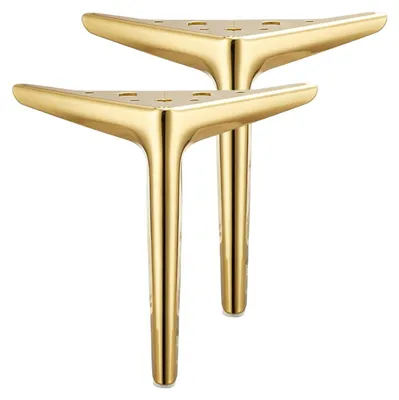 Image de Ensemble de 2 pieds métalliques triangulaires, 18 cm
