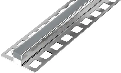 Obrázok produktu pre DL7/4 dilatačný spoj s 1/2Polyuretán+ 1/2 gumy, ACARA, nerezová oceľ V2A tmavosivá RAL7045, 15 mm, 2,5 m