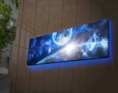 Produktbild von Opviq, 3090NASA- LED4315, Bunt, Leinwandbilder, 30 x 90 cm, 100% Wildleder -Leinwand