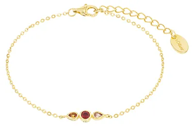 Produktbild von s.Oliver Damen Armband 2038823 Silber 925 vergoldet synth. Zirkonia rot orange