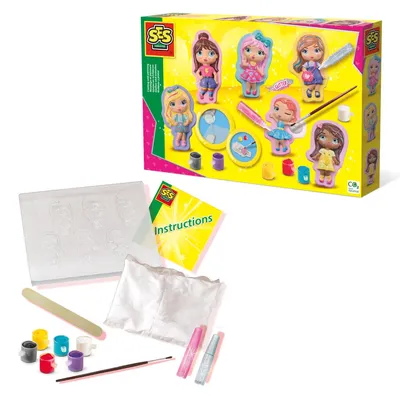 Produktbild von SES Creative 01293 Gips Gießen - Styling Girls Bastelset für Kinder, Guss-/Mal-Set für Kinder, 5 Jahr(e), Mehrfarbig