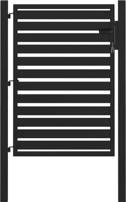 Image de vidaXL Portail de jardin Verrouillable Noir 100x120 cm Aluminium