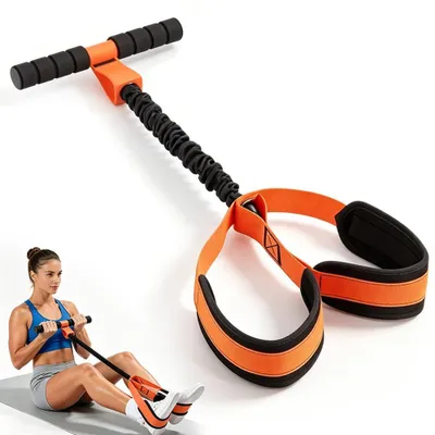 Image de Band de résistance pour entraînement des jambes, avec poignées - Appareil de fitness compact