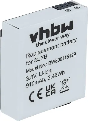 Produktbild von vhbw Akku Ersatz für SJCam SJ7B für Videokamera Camcorder (910 mAh, 3,8 V, Li-Ion)